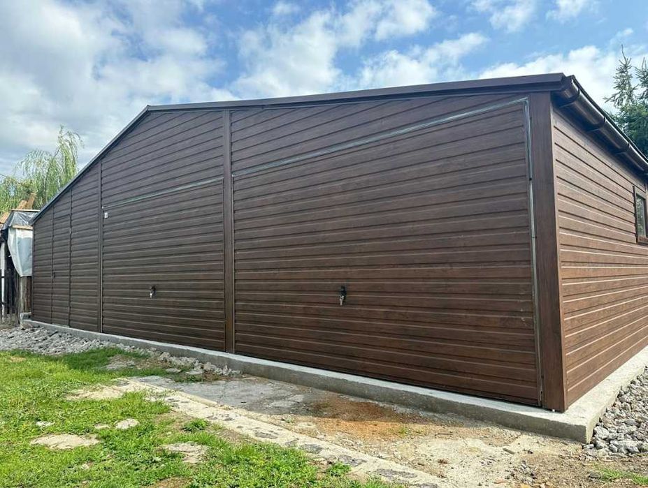 Garaż blaszany 9x5, garaże drewnopodobne, solidna konstrukcja