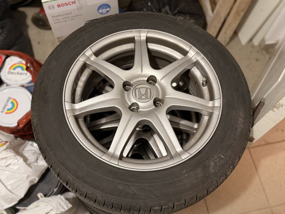 Koła aluminiowe Honda 16” 4x100 + opony letnie Dunlop 185/60