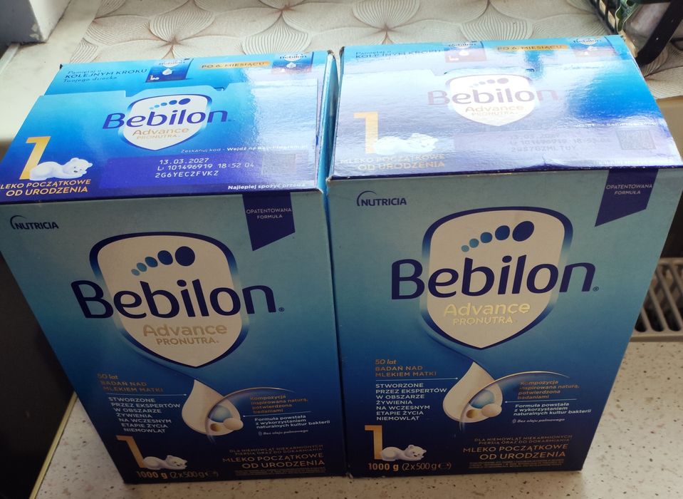 Mleko Bebilon advance pronutra 1(2 kartony po 1000 gram)+gratis.