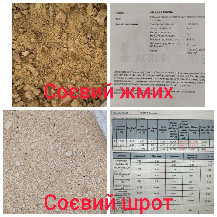 Соєвий жмих та шрот