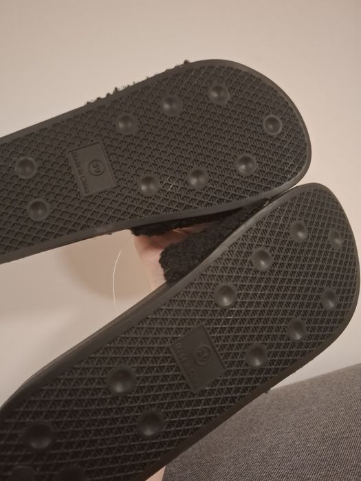 Klapki kubota 39 z wkładką baranek czarne