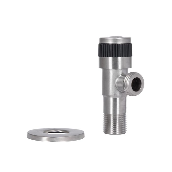 Кран кутовий Thermo Alliance 1/2” 3 нержавіючий+ муфта 1/2