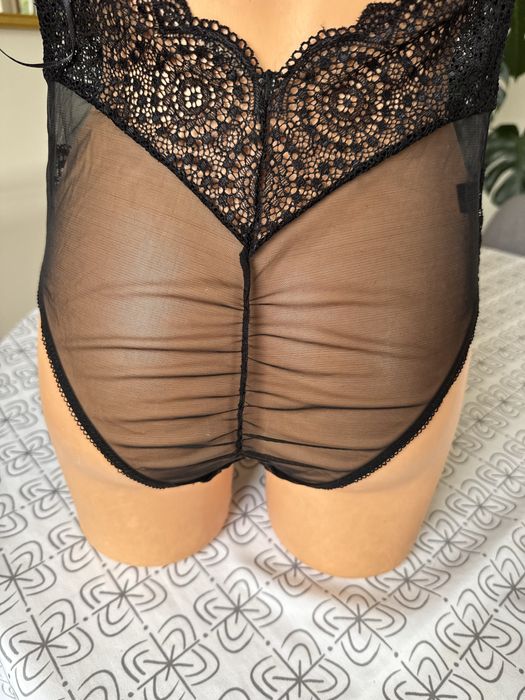 czarne Body transparentne am bielizna damska