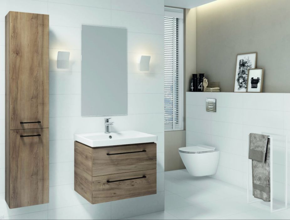 Szafka i Umywalka GALA Cersanit 50 cm kolor Orzech NOWA