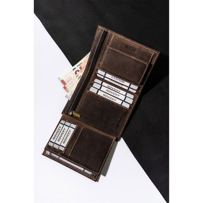 duży portfel męski z bydlęcej skóry naturalnej - buffalo wild