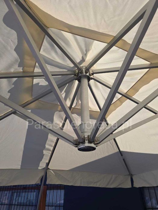 Parasol wspornikowy kopuła prostokątna XL 3x4m kolor mleczny