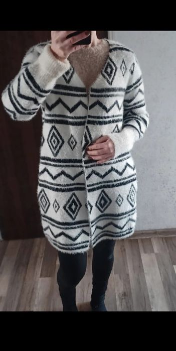 Kardigan sweter długi m 38
