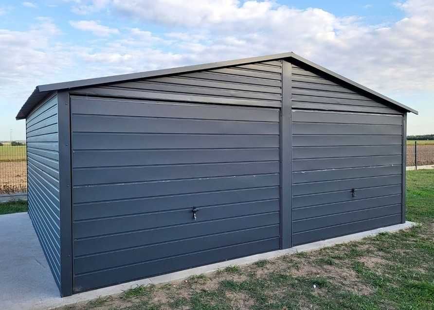 Garaż blaszany PREMIUM 6x5 drewnopodobny / RAL
