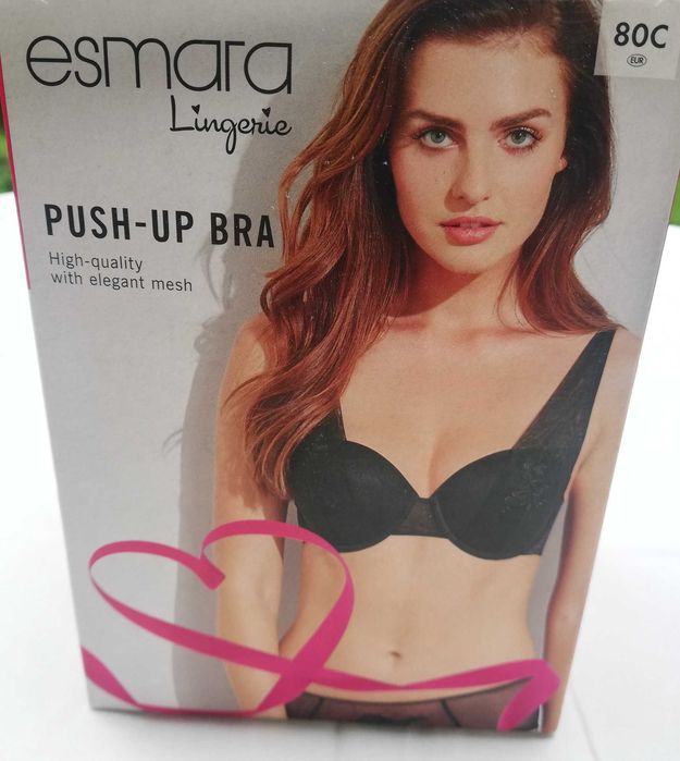 Piękny nowy czarny biustonosz Push Up – rozmiar 80 C Esmara