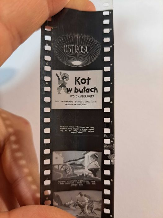 KOT W BUTACH bajka na rzutnik projektor diaskop PRL