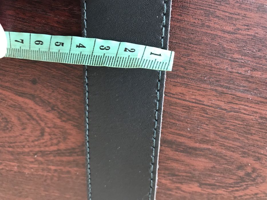 100% нат шкіра нов ремінь 118 см метал жовтий кожа темно-зелена