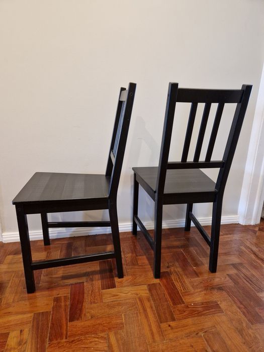 Cadeiras IKEA Stefan pretas madeira maciça