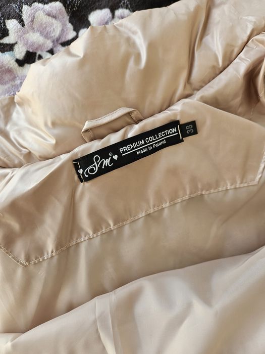 Nowa Kurtka SM Collection S M 38 Pikowana Kaptur Złota