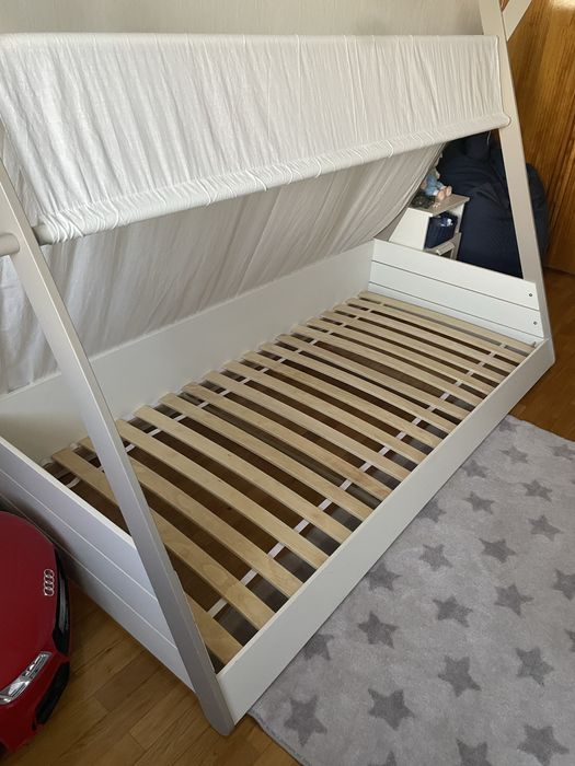 Cama de solteiro de criança com colchão 200x90cm