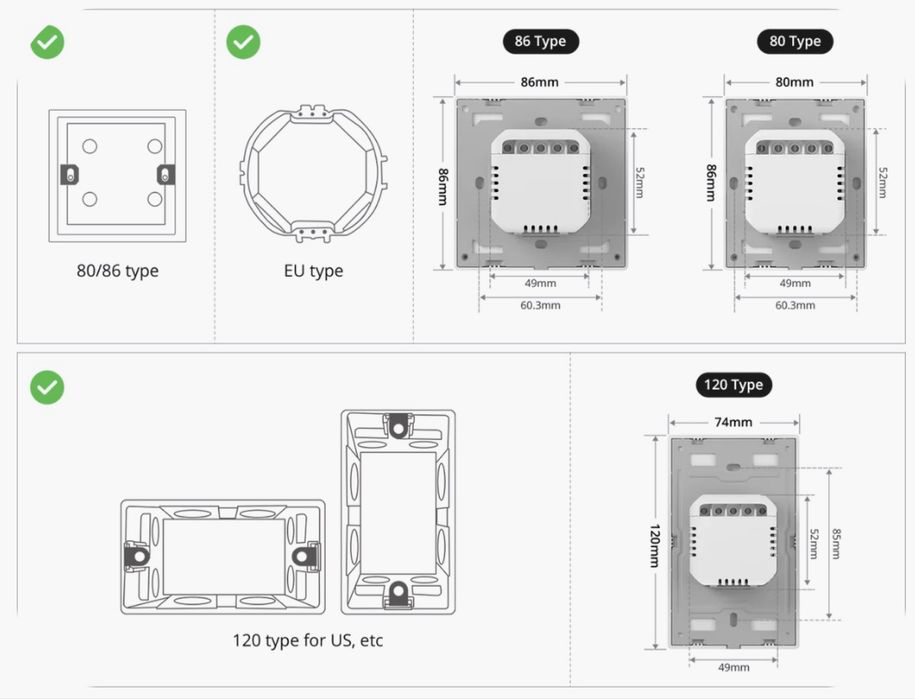 SONOFF Interruptor de Parede inteligente (WIFI/Matter)