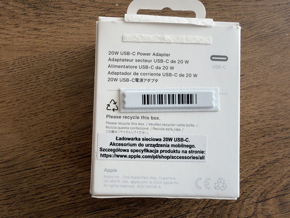 Ładowarka 20w Apple oryginalna.