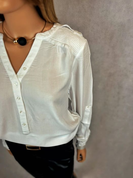 Bonprix bluzka damska 38 oversize wiskoza dekolt V koszulowa