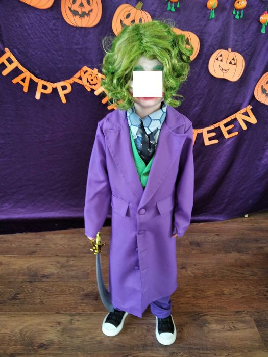 Strój kostium przebranie Joker, karnawał! rozm. 110-116 + peruka