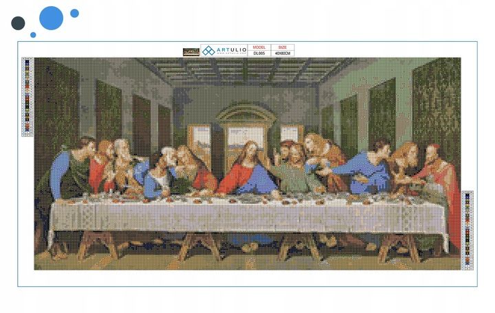 Haft Diamentowy Ostatnia Wieczerza B. Duży 80x40cm Diamond Painting Mo