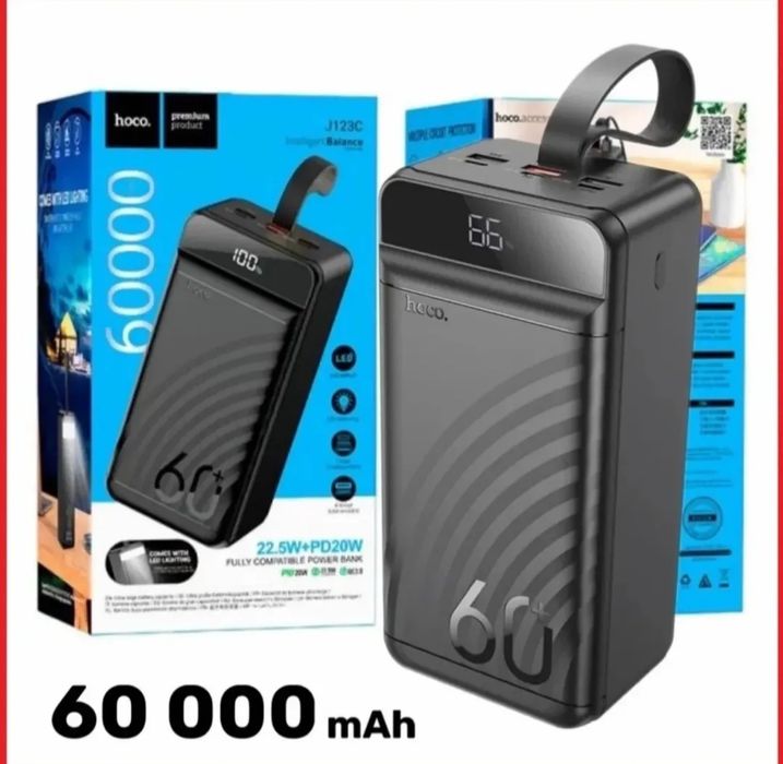 Павербанк hoco 60000mAh(22.5w) швидка зарядка.Нові