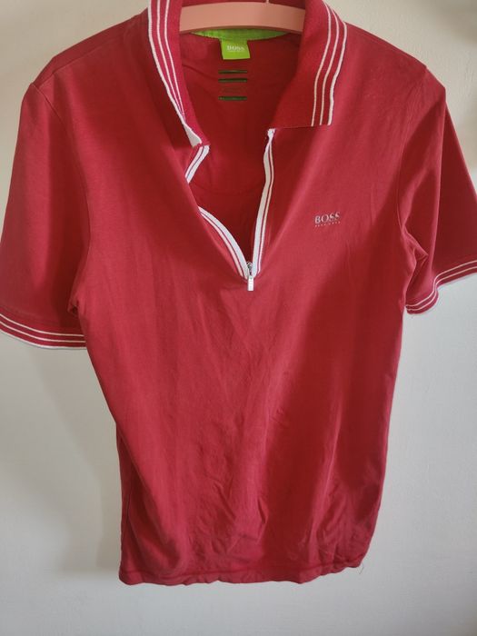 Czerwona koszulka polo Hugo Boss Modern Fit r S męska t-shirt krótki