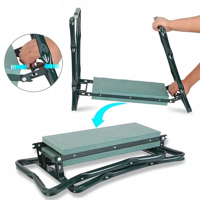 Садовий складний стілець для городу з органайзером, табурет - Колінник