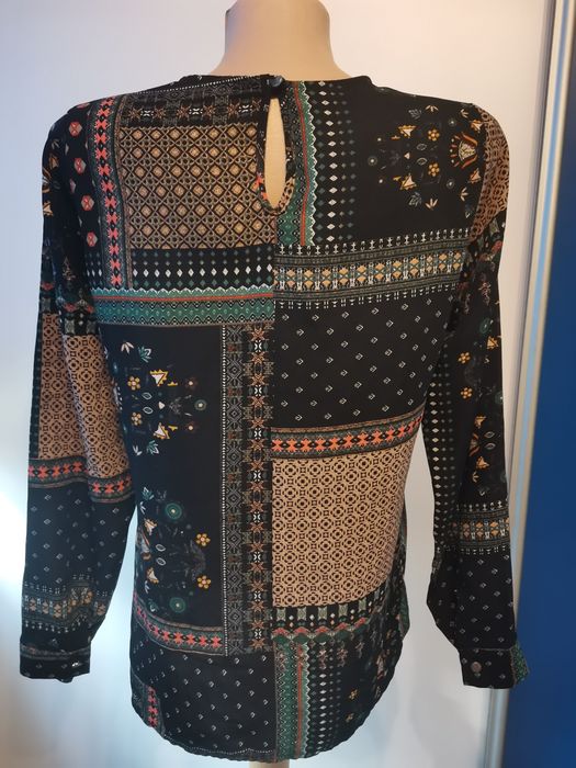 Bluzka damska z długim rękawem Cocomore rozm 36, etno wzór