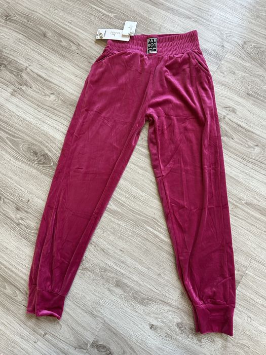 Welurowe spodnie dresowe rożowe L/XL