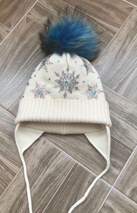 Шерстяная шапка с кристаллами Swarovski , 52-54