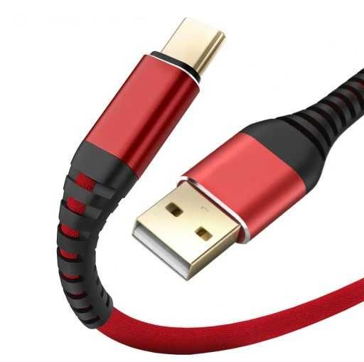 KABEL usb typ C quick charge WZMACNIANY szybkie ładowanie