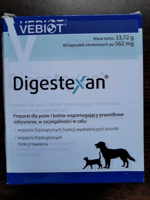 Suplement dla psa i kota Digestexan – wsparcie funkcjonowania trzustki, otwarte, 45 kapsułek