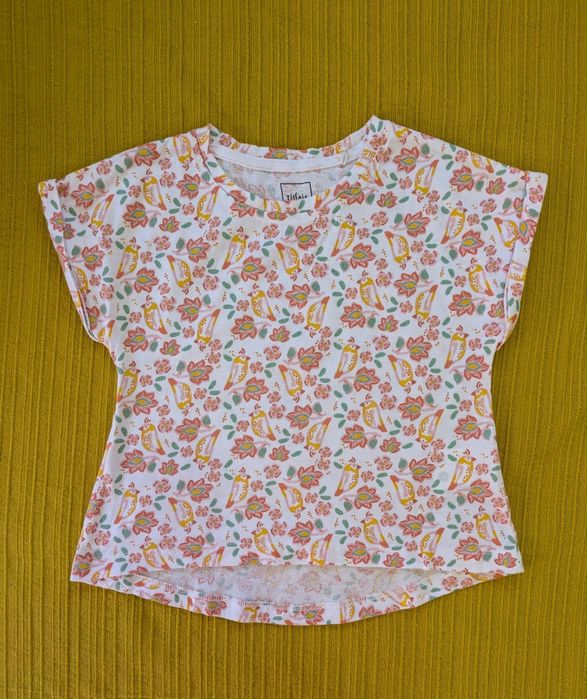 Blusa Menina com passarinhos Algodão, 6 Anos