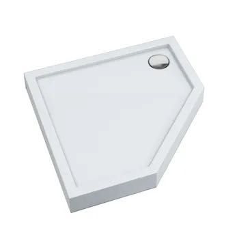 Nowy Brodzik Zintegrowany Pięciokątny Sensea Frigo 90 x 90 x 12 cm Biały Kamień