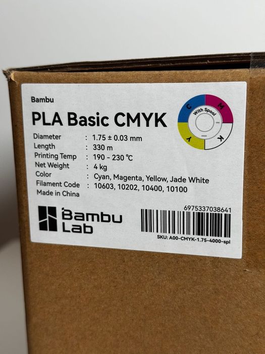 NOWY Filament Bambu Lab PLA Basic CMYK Lithophane Bundle 4x1kg