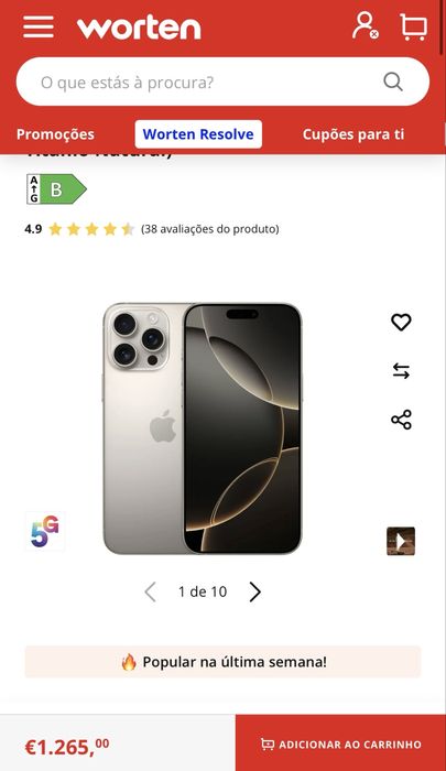 Troco iphone 16 pro max 256g
