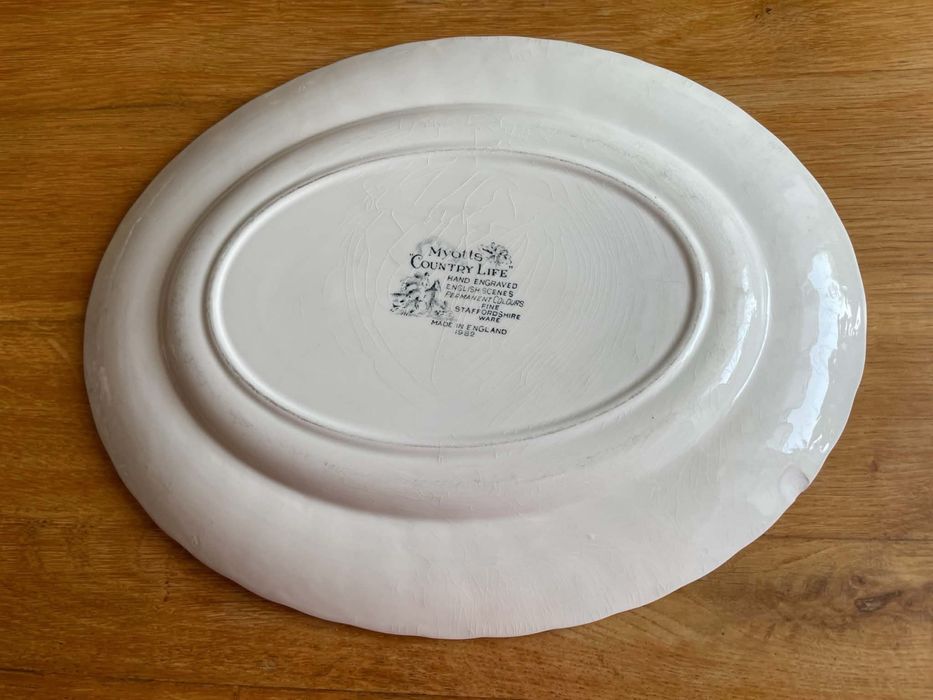 Półmisek talerz do serwowania angielska  niebieska porcelana
