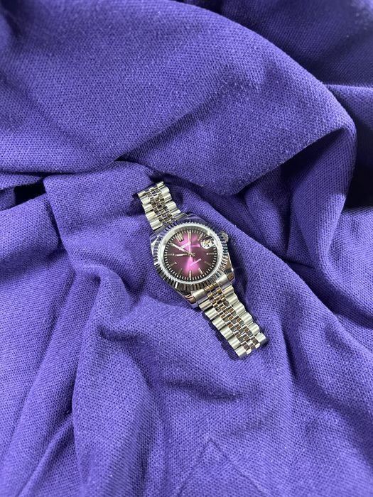 Zegarek automatyczny Seiko mod datejust galactic purple fioletowy nh35