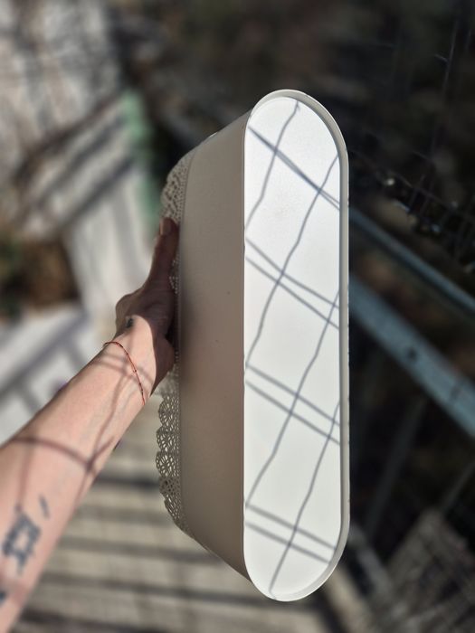 Osłonka na doniczki metalowa podłużna ażurowa Ikea