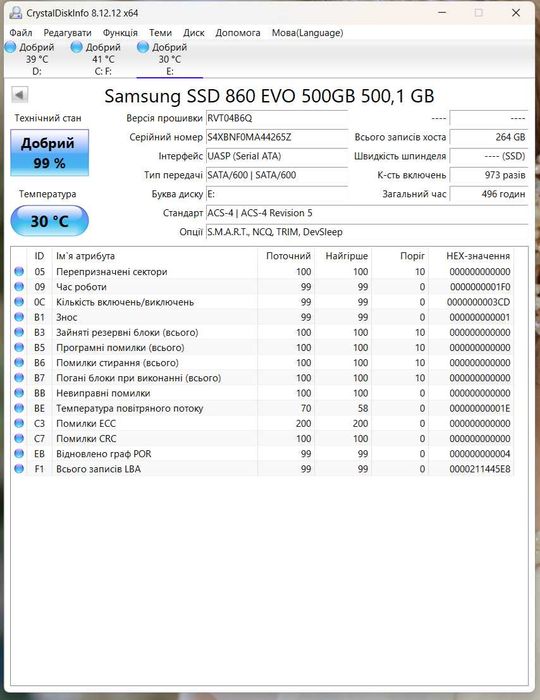 Накопичувач SSD 500GB Samsung 860 EVO 2.5" SATAIII MLC
