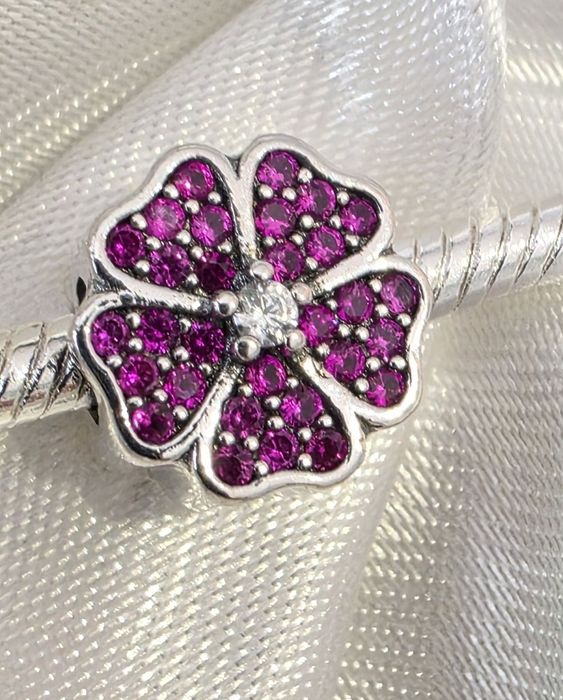 Charms srebrny zawieszka do pandora   kwiat S925