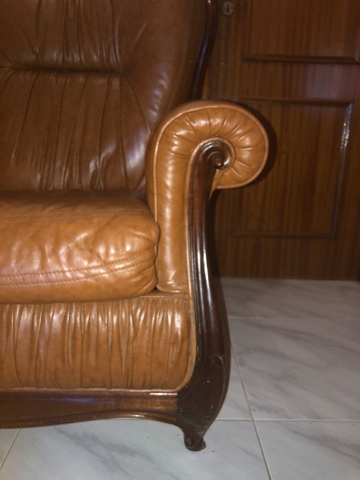 sofá cama castanho