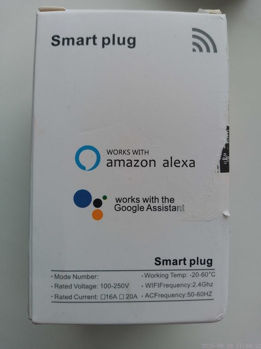 Wi-fi розетка для умного дома tuya smart life