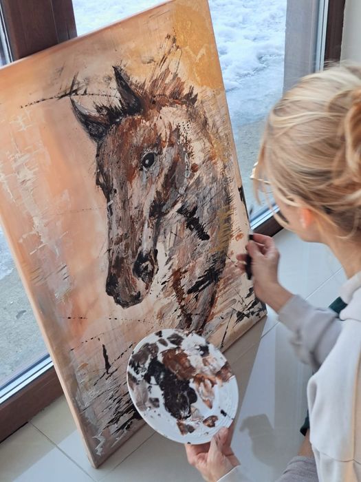 Obraz Akryl na płótnie 55cm x 75cm "Koń"