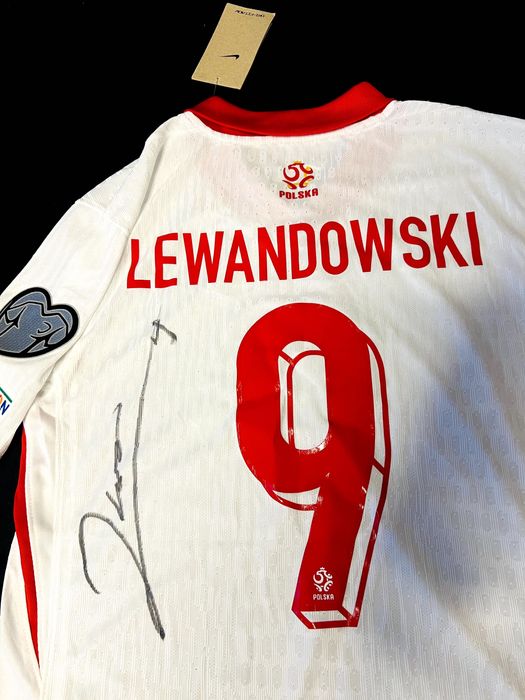 Aktualna koszulka kadry Polska Lewandowski z podpisem!
