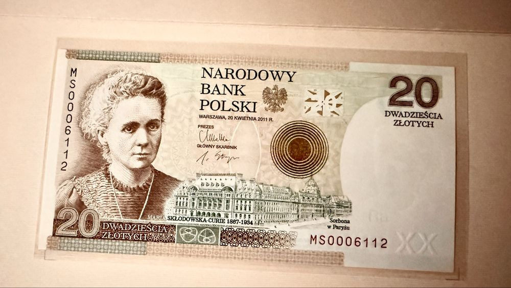 Banknot kolekcjonerski Maria Skłodowska-Curie UNC 6112