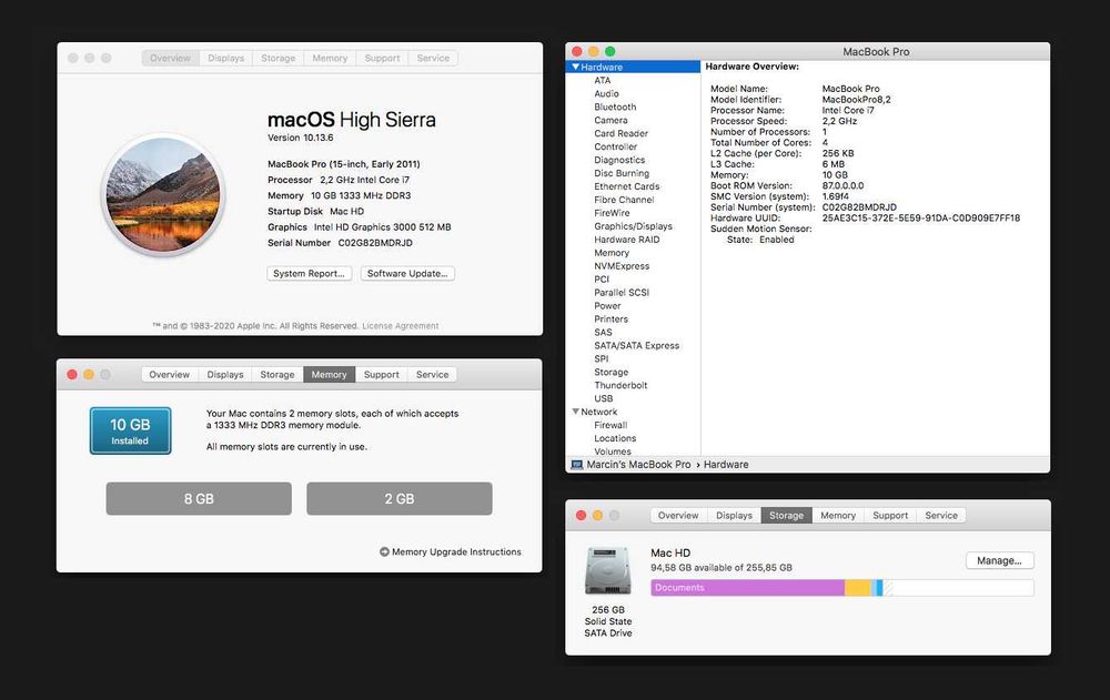 MacBook Pro 15'' Early 2011 / 2,2 GHz, Intel i7, SSD