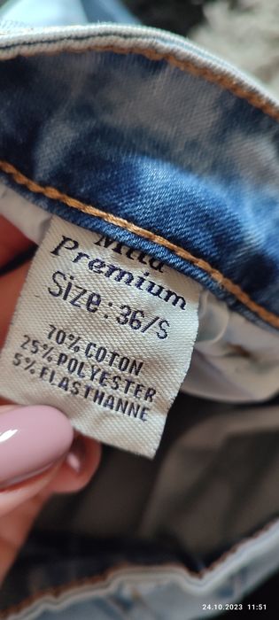 Spodnie jeansy rurki 36