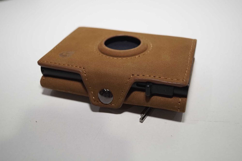 150 LORZOR męskie etui na karty z brązowej skóry z kieszenią na monety