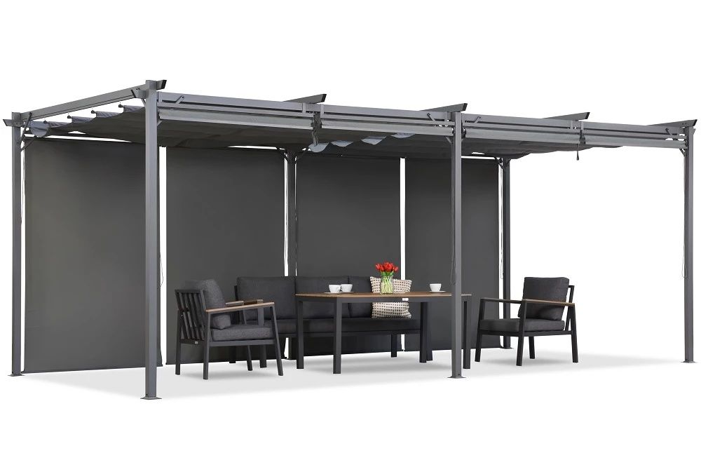 Pergola tarasowa z roletami 3 x 6m