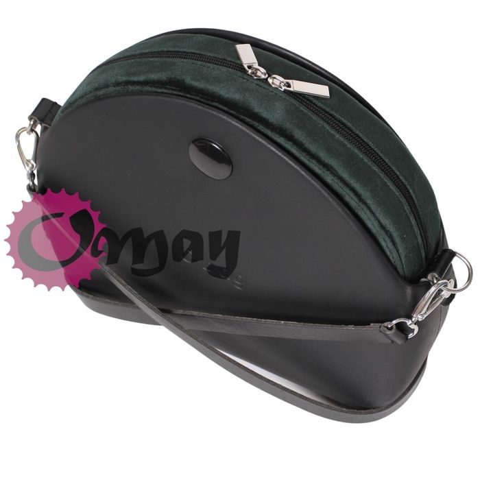 organizer OBAG MOON LIGHT elegancki welur zielony butelkowy OMAY